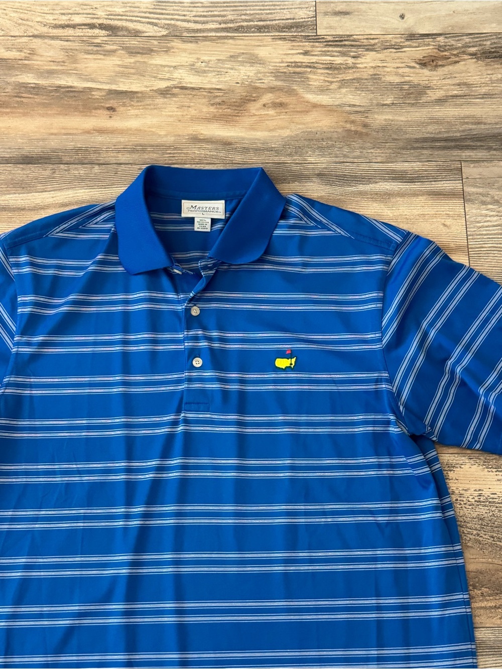 Masters Performance Polo Shirt Adult Extra Large Blue Striped